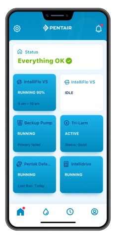 Pentair Home on Mobile Phone