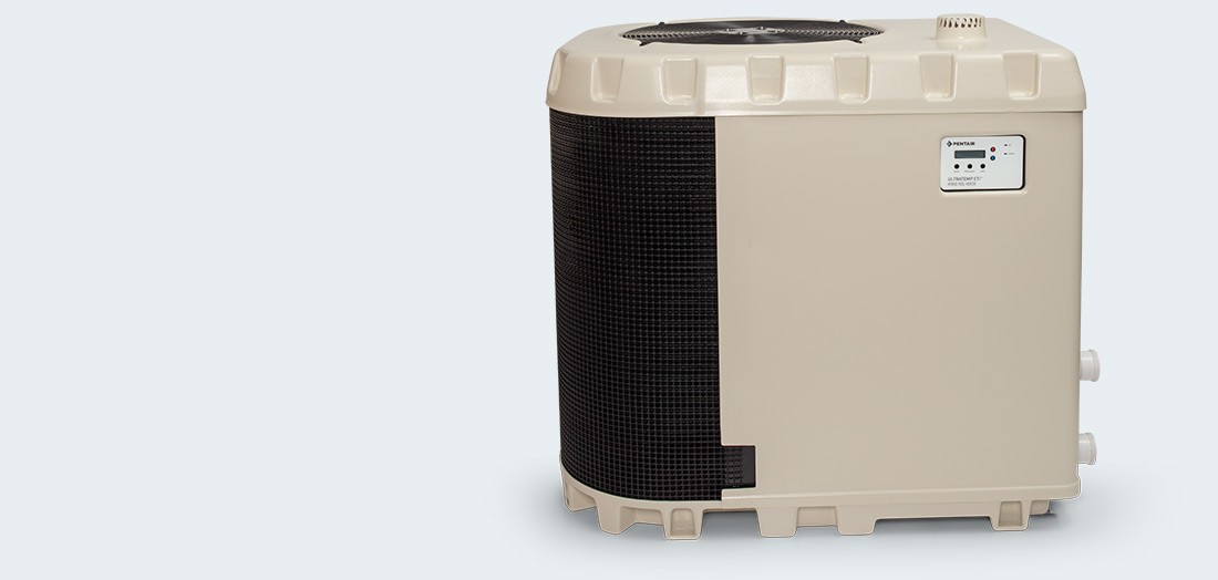 Sand colored pool heater with black sides